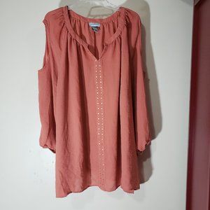 Coral Cold Shoulder Size 4X (30/32)